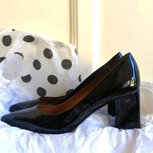 ♠️14th Union Size 9 Black Lacquer Square Heels